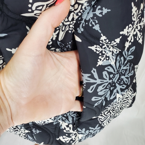 Eddie Bauer Goose Down Quilted Jacket Zip Hooded Snowflake Vest Coat Sz Medium - Picture 10 of 15